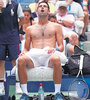 Novak Djokovic con muestras de agobio durante su partido.