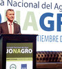 Mauricio Macri en la Jornada Anual del Agro. Defensa de la agroexportación y de la gran empresa.