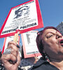 La marcha de ayer tuvo el lema: “A 45 años del golpe seguimos luchando por verdad y justicia”. (Fuente: AFP)