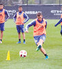 El último entrenamiento de la Selección fue para ensayar las jugadas con pelota parada. (Fuente: Prensa AFA)