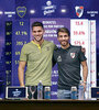 Magallán y Ponzio en la conferencia compartida por el Superclásico.