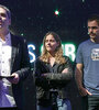 Peter Lanzani junto a los productores Matías Mosteirín y Leticia Cristi, en la ceremonia de anuncio. (Fuente: Bernardino Avila)