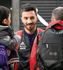 Scocco hizo un entrenamiento normal después de varias semanas.