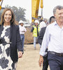 Macri y Vidal recorrieron obras de la Ruta 5, en la localidad bonaerense de Suipacha. (Fuente: NA)