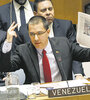 El canciller venezolano, Jorge Arreaza, toma la palabra durante el debate en el consejo de la ONU.