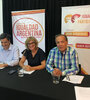 Giustiniani, Augsburger y Javier Ganem, en la presentación de las conclusiones del sondeo.