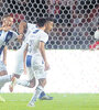 El festejo de los cordobeses en el estadio Ciudad de La Plata. (Fuente: Fotobaires)