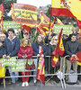 En la Plaza Colón, las consignas fueron cárcel para los independentistas catalanes y llamado a elecciones. (Fuente: AFP)
