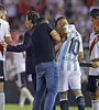 El encontronazo Coudet-Centurión en el Monumental. (Fuente: Fotobaires)