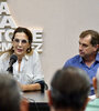 Bielsa y Capitani en el plenario de ayer en la sede de Festram en Santa Fe.