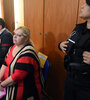 Gabriel Strumia, su esposa Roxana Michl, y Mirta Rusñisky, principales acusados en el inicio del juicio. (Fuente: Sebastián Granata)
