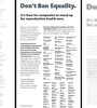 El aviso de “No prohíban la igualdad” a página completa en TNYT.
