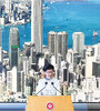 La ministra de Hong Kong, Carrie Lam, muy partidaria de Beijing. (Fuente: AFP)