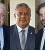 González García, ministro de Salud, Tapia, presidente de la AFA, y Cafiero, jefe de Gabinete, protagonistas de la reunión de este martes. (Fuente: NA)