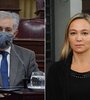 El senador Joaquín Gramajo (PJ) y la auditora general del MPA María Cecilia Vranicich. (Fuente: Prensa Senado/Archivo Rosario/12)