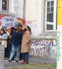 Un contenedor de residuos en la Facultad de Humanidades.  (Fuente: Camila Casero)