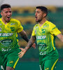 Gabriel Hachen celebra su gol, el segundo de Defensa y Justicia.