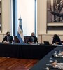 Guzmán, Todesca y Kulfas, en una de las reuniones del Gabinete Económico