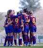 El festejo de las jugadoras del Barcelona. (Fuente: @FCBfemeni)