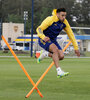 Toto Salvio, durante la práctica en Ezeiza. (Fuente: Foto Prensa Boca)