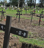 El sector covid-19 del cementerio de la Chacarita, con un trabajo diario intenso. (Fuente: Sandra Cartasso)