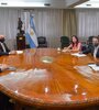 La delegación del FMI en el Ministerio de Economía. Fue recibida por el ministro Martín Guzmán y el representante argentino ante el FMI Sergio Chodos.