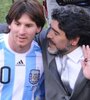 Messi y Maradona, juntos en la Selección Argentina. (Fuente: AFP)