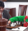 Nicole Mollo y Evo Morales, por entonces presidente de Bolivia, en un encuentro del año pasado. (Fuente: Twitter)
