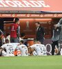 El plantel de Santos no regresó al vestuario durante el entretiempo. (Fuente: Prensa Santos)