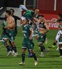 El festejo de los jugadores de Sarmiento. (Fuente: Télam)