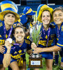 Festejo de las jugadoras de Boca, campeonas del primer torneo de la era profesional. (Fuente: Gentileza Prensa de Boca)