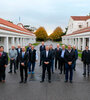 Uno de los últimos encuentros del Presidente con la CGT y los ceos, en la Quinta de Olivos.  (Fuente: Télam)