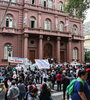 La manifestación terminó frente a la Municipalidad