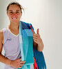 Podoroska, feliz tras su debut con victoria. (Fuente: Twitter)