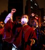 Simpatizantes de Yaku Pérez protestan frente a la sede del Consejo Nacional Electoral. (Fuente: AFP)