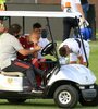 El llanto de Pinola, cuando lo sacaban de la cancha con la fractura en su brazo. (Fuente: NA)