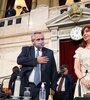 Sergio Massa, Alberto Fernández y Cristina Kirchner en el Congreso.