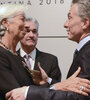 Christine Lagarde, del FMI, y Mauricio Macri, presidente 2015-2019, ambos responsables del ruinoso acuerdo para Argentina. (Fuente: AFP)