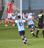 Miranda lo grita, Rojas lo festeja. El "Lolo" fue uno de los mejores de la cancha. (Fuente: Télam)