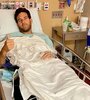 Del Potro en el hospital, tras la operación.