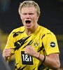 Erling Haaland, el goleador del momento en el fútbol europeo. (Fuente: AFP)