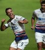 Di Santo celebra el primero para San Lorenzo. (Fuente: Fotobaires)