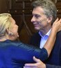 Elisa Carrió y Mauricio Macri, en otros tiempos. (Fuente: DyN)