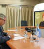 Hace unas semanas, el presidente Alberto Fernández en videoconferencia con la titular del FMI, Kristalina Georgieva.