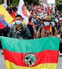 Indígenas asisten a una manifestación hoy, durante el Día de la Independencia de Colombia en el centro de Bogotá.  (Fuente: EFE)