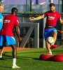 El Kun Agüero comenzó a practicar con el resto de sus compañeros (Fuente: Prensa Barcelona)