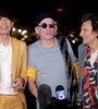 Jagger, Richard y Woods, los tres Stones sobrevivientes.  (Fuente: AFP)