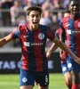 Federico Gattoni celebra su primer gol en Santa Fe (Fuente: Fotobaires)