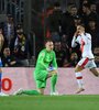 El festejo de Rayo Vallecano, la resignación del arquero Ter Stegen (Fuente: AFP)