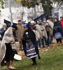 Protesta Mapuche frente a la cárcel de Temuco. (Fuente: EFE)